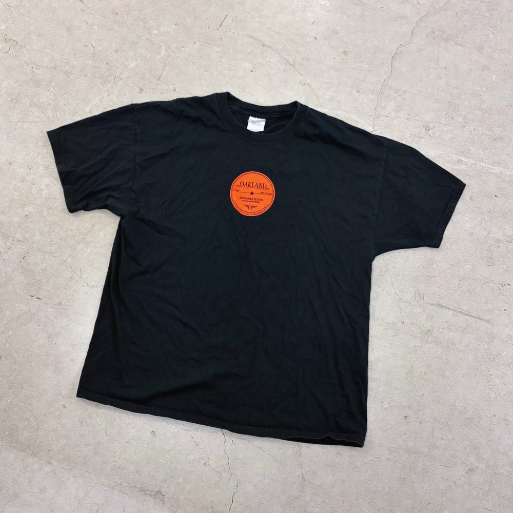 Vintage 2004 Oakland Swing Dance Festival Hanes Beefy-T Shirt Black XL Record